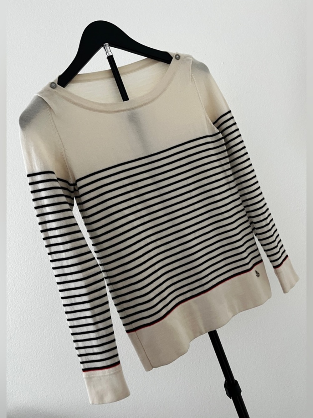 Rena Lange Ivory Nautical Stripe Virgin Wool Sweater ⚓️ Chic + Luxe Minimalist